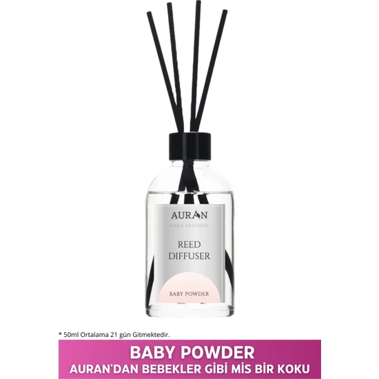 Auran Bebek Pudrası Çubuklu Oda Kokusu Esansiyel Uçucu Yağ Baby Powder 50 ml
