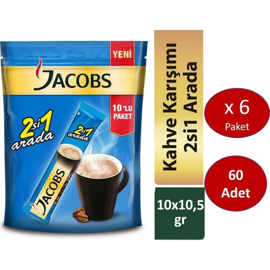 Jacobs 2si1 Ara 60 Stick Kahve (10 x 6 Paket)