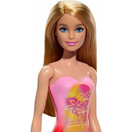 Barbie Plajda Bebekleri DWJ99 - Sarışın Pembe Hawaii Mayolu