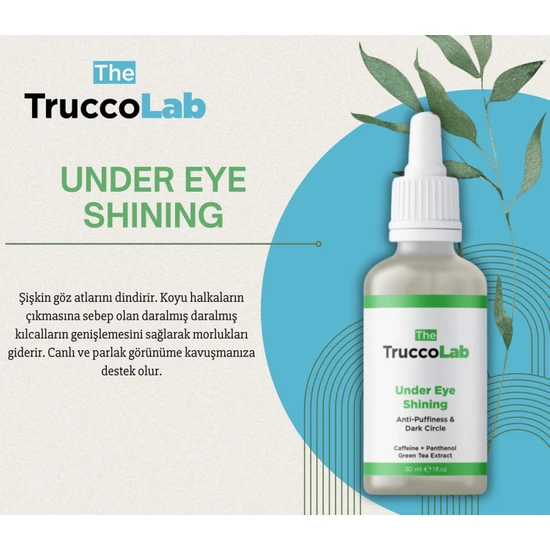 The Trucco Lab Göz Altı Aydınlık Görünüm, Yaşlanma Karşıtı Serum (Caffeine Vitamin C Green Tea Extract)