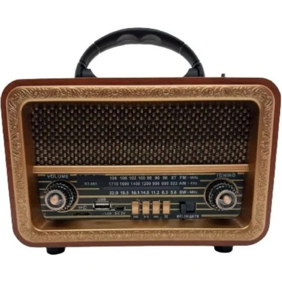 Everton RT-861 Orta Boy Nostalji Müzik Kutusu, Bluetooth, Usb/sd/aux/fm 3 Band Radyo Tws
