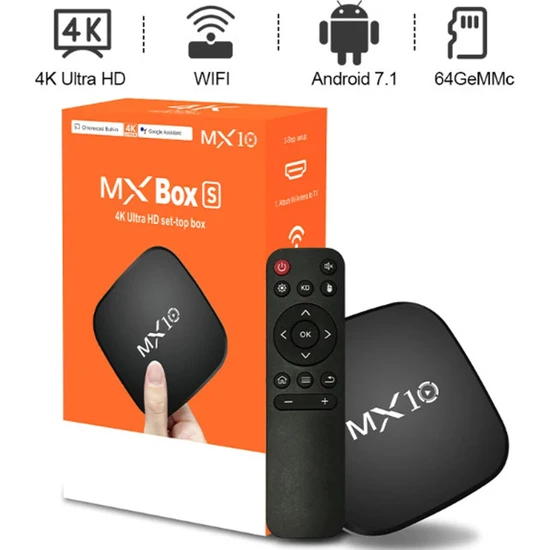 Vothoon MX10 1/8 GB 4K Android TV Box Media Player