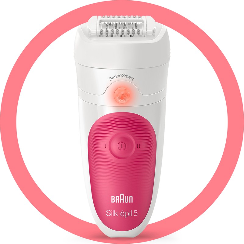 Braun Silk-épil 5 SensoSmart Pembe Epilatör Islak Kuru Kullanım Su Geçirmez 60 Dakika Çalışma
