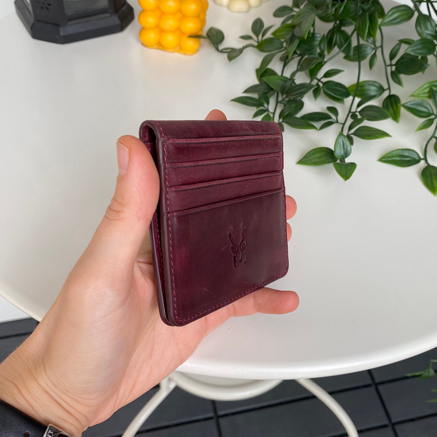 Modica Sazara, Hakiki Deri Süper İnce Minimalist Cüzdan, Modern Tasarım, Gündelik Kullanım, Slim Kartlık görsel 2