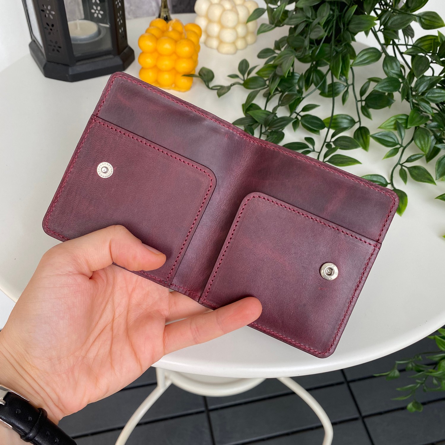 Modica Sazara, Hakiki Deri Süper İnce Minimalist Cüzdan, Modern Tasarım, Gündelik Kullanım, Slim Kartlık görsel 3
