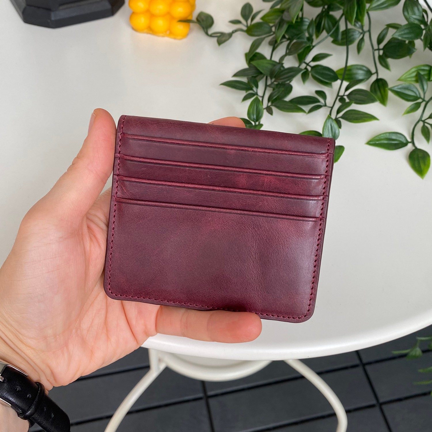 Modica Sazara, Hakiki Deri Süper İnce Minimalist Cüzdan, Modern Tasarım, Gündelik Kullanım, Slim Kartlık görsel 5