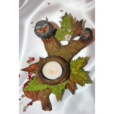 Çınar Dalı Üzerinde Baykuş Mumluk