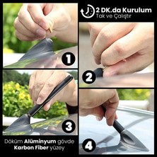 Tiger Marketing Karbon Desenli Siyah Renk Çubuk Metal Radio Anteni
