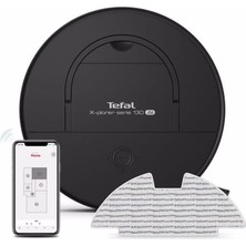 Tefal X-Plorer Serisi 120DK Batarya Süreli, Evcil Hayvan Dostu ve Alerjii Karşıtı Akıllı Mop Özellikli Premium Robot Süpürge,lambader hediye Siyah