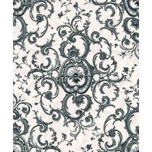 Kağıt Sepetim 16,5 Vinil Elyaf Tabanlı Damaks Desenli Beyaz ve Antresit Duvar Kağıdı