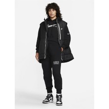 Nike Sportswear Swoosh High-Waist Fleece Siyah Kadın Uzun Düz Eşofman Altı DR5615-010