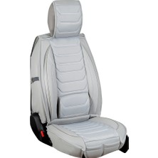 AG Store Volvo XC60 Yeni Uyumlu Yarı Deri Oto Koltuk Kılıfı Ön-Arka Set Roma Series Gri