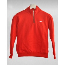Bs Jeans Unisex Nike Baskılı Yarım Fermuarlı Sweatshirt-Eşofman Altı Set Kombin