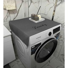 Exalted Hawk Laundry Basklı Gri Çamaşır Makine Örtüsü