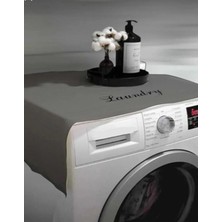 Exalted Hawk Laundry Basklı Gri Çamaşır Makine Örtüsü