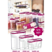 Magev 12LI Erzak Kabı Set 4x (2900 Ml, 2150 Ml, 1400 Ml) Eflatun 30317EFLATUN