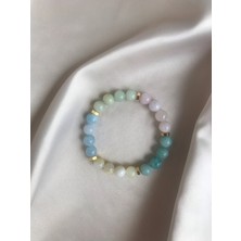 Doğaltaş Morganit Amazonit Sedef Bileklik