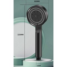Epilons 5 Kademeli Duş Başlığı Siyah