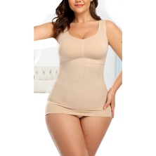 Sweet Sauna Kadın Göğüs Göbek ve Bel Toparlayıcı Ten Korse Atlet 1 Beden Sıkılaştırıcı Özellik