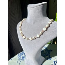 Doğaltaş İnci-Sedef-Pembe Kuvars Kolye