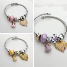 Stainless Steel Pandora Çelik Figürlü Bileklik