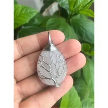 Doğaltaş Kristal Kuvars Kolye Ucu Damla Şeklinde