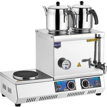 Erk Mutfak Remta 30MODEL Elektrikli 2 Demlikli 23 Lt Çay Ocağı Kazanı Makinesi