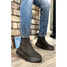 Rainon Store Rainın Store Bağcıksız Bantlı Erkek Yüksek Taban Siyah Spor Bot