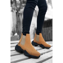 Rainon Store Bağcıksız Rahat Yüksek Taban Camel Süet Erkek Spor Yarım Bilek Bot