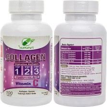 Yurdavit Set 100 Tablet Hidrolize Collagen Type 1-2-3 Hyaluronic Acid Vitamin C Vitamini 1000 mg