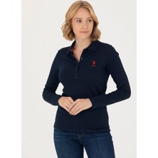 U.S. Polo Assn. Gömlek Yaka Slim Fit Lacivert Kazak Kadın Tpg-Sk023