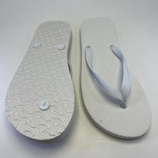 Private 25 Adet Parmak Arası Beyaz Kadın Terlik Eva Taban 14 mm Flip Flop 39 Numara