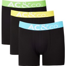 AC&Co / Altınyıldız Classics Erkek Siyah Pamuklu Esnek 3'lü Boxer