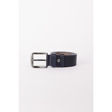 Altınyıldız Classics Erkek Lacivert Casual Suni Deri Jean Kot Kemeri
