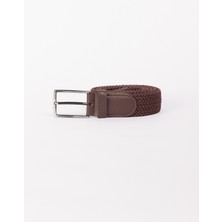 Altınyıldız Classics Erkek Kahverengi Casual Suni Deri Örme Jean Kot Kemeri