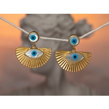 Flechazo Jewelry Nazar Boncuklu Sedefli Sallanan Küpe