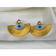Flechazo Jewelry Nazar Boncuklu Sedefli Sallanan Küpe