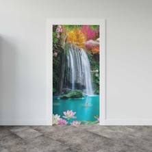 Sticker Art Kapı Giydirme Kapı Sticker Folyosu Doğal Şelale