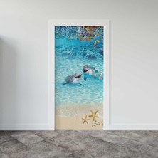 Sticker Art Kapı Giydirme Kapı Sticker Folyosu Yunus Balığı Deniz