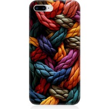Karizma Tablo Apple iPhone 8 Plus Uyumlu Silikon Kılıf Pastel Renkli Düğüm Ipler