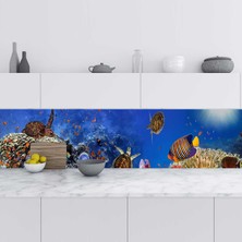 Sticker Art Mutfak Tezgah Arası Folyo Fayans Kaplama Folyosu Sualtı 60X400 cm