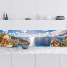 Sticker Art Mutfak Tezgah Arası Folyo Fayans Kaplama Folyosu Yunanistan Deniz 60X500 cm