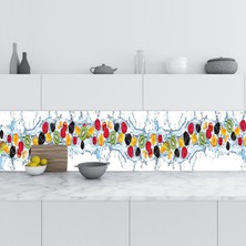Sticker Art Mutfak Tezgah Arası Folyo Fayans Kaplama Folyosu Meyveler Su 60X100 cm