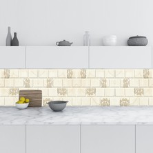 Sticker Art Mutfak Tezgah Arası Folyo Fayans Kaplama Folyosu Doğal Mermer Karo 60X400 cm