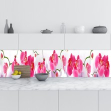 Sticker Art Mutfak Tezgah Arası Folyo Fayans Kaplama Folyosu Pembe Orkide 60X500 cm