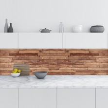 Sticker Art Mutfak Tezgah Arası Folyo Fayans Kaplama Folyosu Ahşap Duvar Doku 60X100 cm