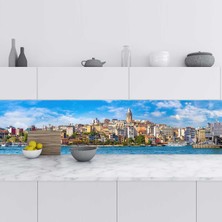 Sticker Art Mutfak Tezgah Arası Folyo Fayans Kaplama Folyosu Istanbul Galata 60X400 cm