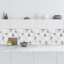 Sticker Art Mutfak Tezgah Arası Folyo Fayans Kaplama Folyosu Geometrik Çiçek Süsleme 60X100 cm