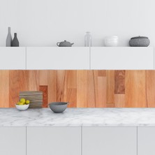 Sticker Art Mutfak Tezgah Arası Folyo Fayans Kaplama Folyosu Doğal Ahşap Tahta Desen 60X100 cm
