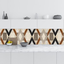 Sticker Art Mutfak Tezgah Arası Folyo Fayans Kaplama Folyosu Geometrik Dekorasyon 60X100 cm
